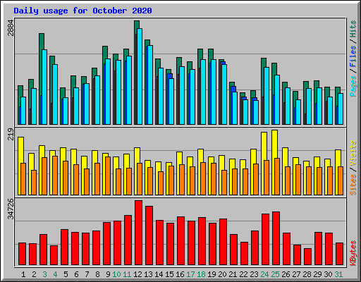 Daily usage for October 2020