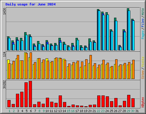 Daily usage for June 2024