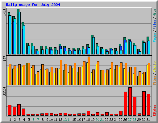 Daily usage for July 2024