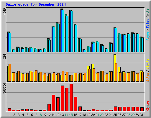 Daily usage for December 2024