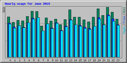 Hourly usage for June 2019