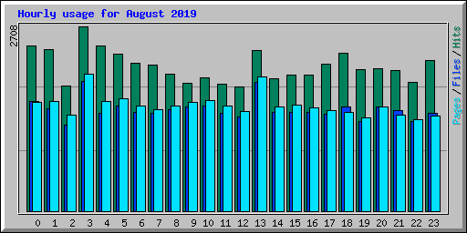 Hourly usage for August 2019